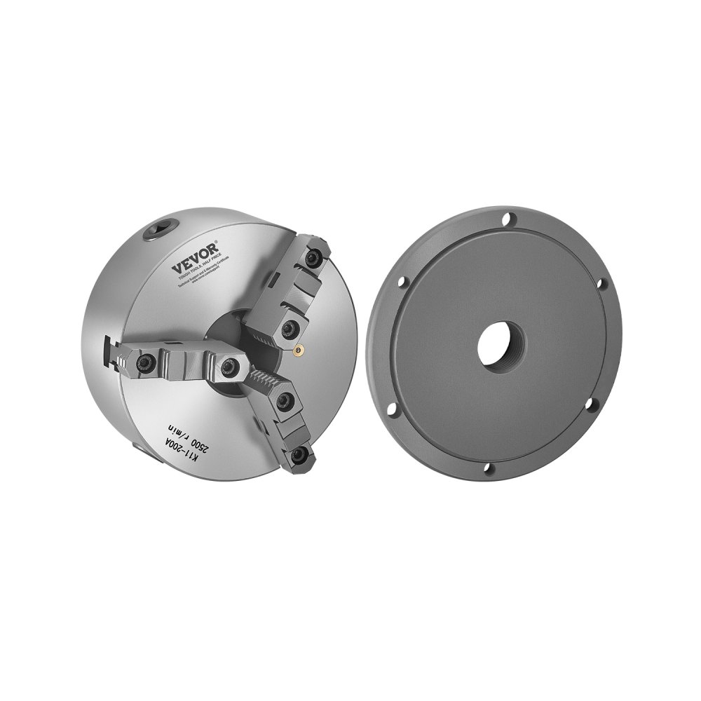 VEVOR 3-Backen-Drehfutter, φ200 mm, Spannfutter mit 57,15-mm-8-Gewinde-Trägerplatte