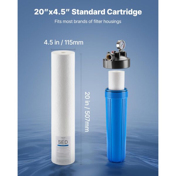 VEVOR 2 Stk. Ersatzkartusche für den Wasserfilter für das ganze Haus – Bild 4