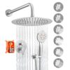 VEVOR Duscharmatur Regenduschsystem fürs Badezimmer Duschsystem mit 254 mm runden Regenduschkopf & Handbrause