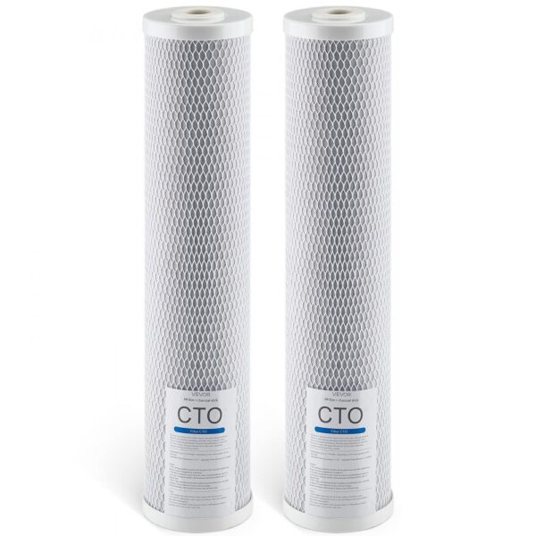 VEVOR 2 Stk. Ersatzkartusche für den Wasserfilter für das ganze Haus, 115 x 507 mm CTO-Kohleblock