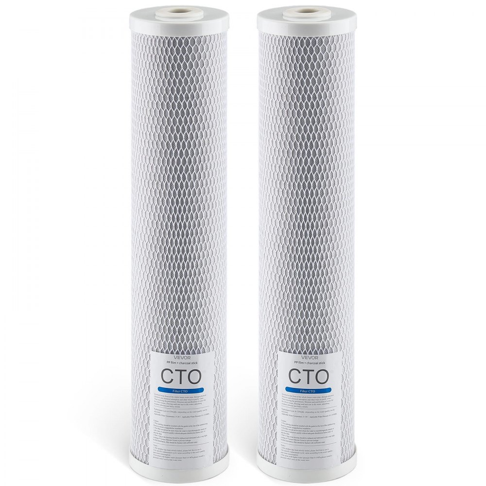 VEVOR 2 Stk. Ersatzkartusche für den Wasserfilter für das ganze Haus, 115 x 507 mm CTO-Kohleblock