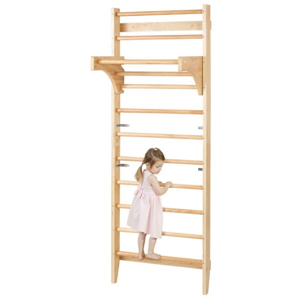 VEVOR schwedisches Leiterwand 10-stufiges Indoor-Klettergerüst aus Massivholz, Ideales Geschenk für Kinder