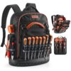 VEVOR Werkzeugrucksack, 64 Taschen, Backpack mit Laptopfach & geformtem Boden