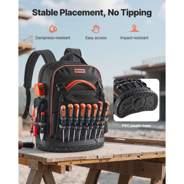 VEVOR Werkzeugrucksack, 64 Taschen, Backpack mit Laptopfach & geformtem Boden – Bild 5