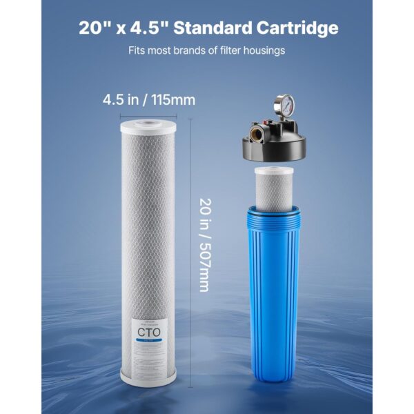 VEVOR Ersatzkartusche für den Wasserfilter für das ganze Haus, 115 x 507 mm CTO-Kohleblock – Bild 4 VEVOR Ersatzkartusche für den Wasserfilter für das ganze Haus, 115 x 507 mm CTO-Kohleblock – Bild 4