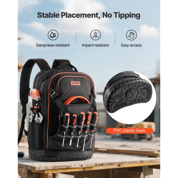 VEVOR Werkzeugrucksack, 65 Taschen, Backpack mit Laptopfach & geformtem Boden – Bild 5