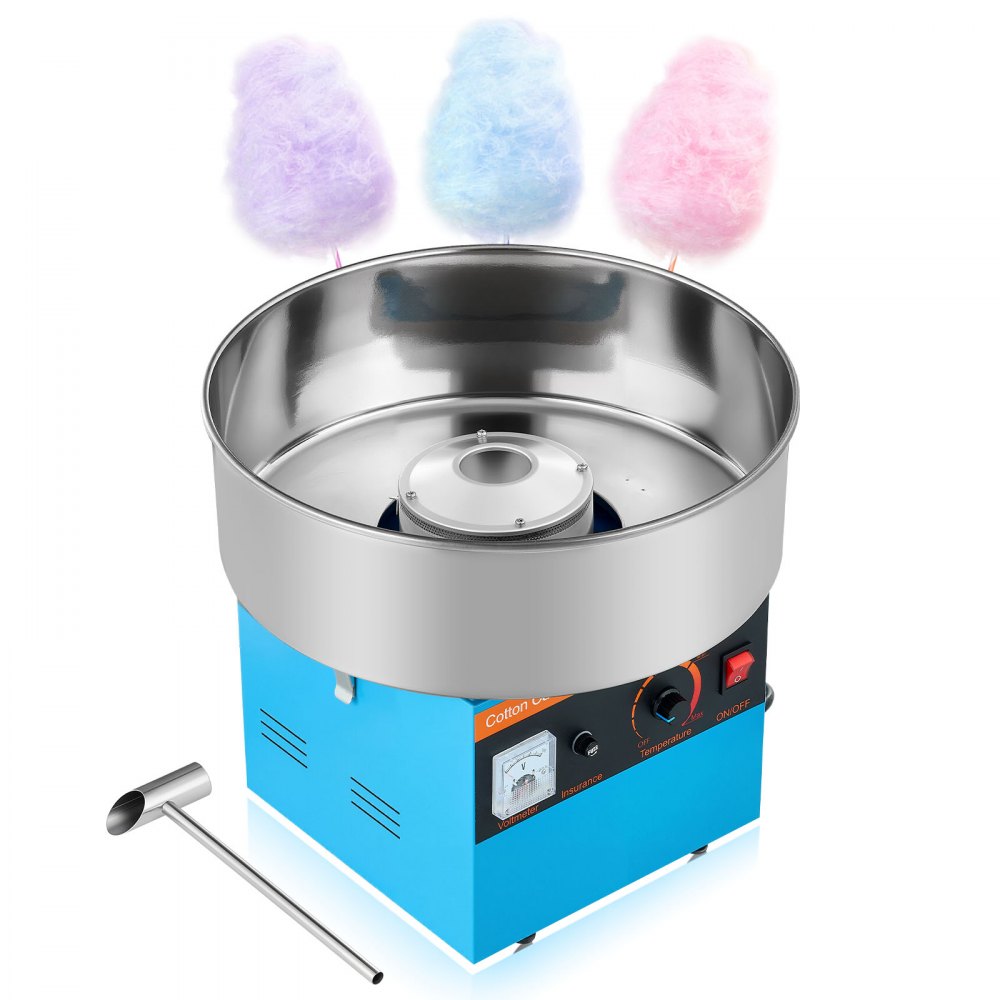 VEVOR Zuckerwattemaschine 1000 W elektrische Zuckerwattegeräte mit 38 cm Edelstahlschüssel und Zuckerlöffel