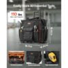 VEVOR Werkzeugtasche mit Rollen, Tragkraft 50 kg, 25 Taschen, 460x270x430 mm – Bild 2