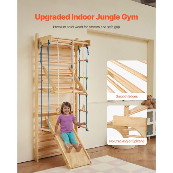 VEVOR schwedisches Leiterwand, 8 in 1 15-stufiges Indoor-Klettergerüst – Bild 2