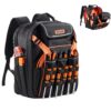 VEVOR Werkzeugrucksack, 45 Taschen, Backpack mit Laptopfach und verstärktem Stoffboden