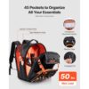 VEVOR Werkzeugrucksack, 45 Taschen, Backpack mit Laptopfach und verstärktem Stoffboden – Bild 2