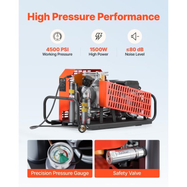 VEVOR PCP-Luftkompressor, 30 MPa, Tauchkompressor 4 Zylinder, 60 L/min Atemluftkompressor – Bild 5