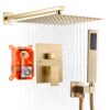 VEVOR Duscharmatur Regenduschsystem fürs Badezimmer Duschsystem mit 254 mm quadratischen Regenduschkopf