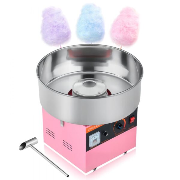 VEVOR Zuckerwattemaschine 1000 W elektrische Zuckerwattegeräte mit 38 cm Edelstahlschüssel und Zuckerlöffel