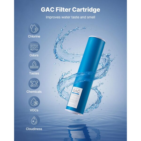 VEVOR Ersatzkartusche für den Wasserfilter für das ganze Haus, 115 x 507 mm GAC-Aktivkohle – Bild 2 VEVOR Ersatzkartusche für den Wasserfilter für das ganze Haus, 115 x 507 mm GAC-Aktivkohle – Bild 2