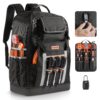 VEVOR Werkzeugrucksack, 56 Taschen, Werkzeug-Aufbewahrungstaschen mit geformtem Boden