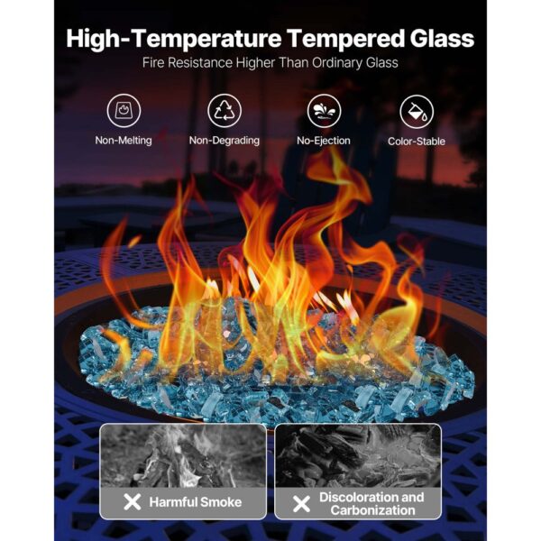 VEVOR Feuerglas, 4,5 kg hochtemperaturbeständige Glassteine, 12,7 mm reflektierende Feuerstellen-Glasperlen – Bild 3 VEVOR Feuerglas, 4,5 kg hochtemperaturbeständige Glassteine, 12,7 mm reflektierende Feuerstellen-Glasperlen – Bild 3
