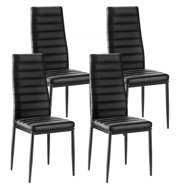 VEVOR moderner Esszimmerstuhl (4 Stk.) eleganter gepolsterter Leder-Beistellstuhl (136 kg belastbar)