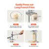 VEVOR kommerzieller Pommes-Frites-Schneider, Edelstahl-Presse für frittierte Kartoffelstreifen – Bild 3