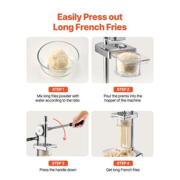 VEVOR kommerzieller Pommes-Frites-Schneider, Edelstahl-Presse für frittierte Kartoffelstreifen – Bild 3