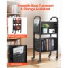 VEVOR Bücherwagen, 70 kg Tragkraft, 45 x 33 x 88 cm, Bücherregalwagen für Wohnzimmer – Bild 2