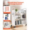 VEVOR Bücherwagen, 150kg Tragkraft, 97x51,5x122,5cm, Bücherregalwagen für Wohnzimmer – Bild 2
