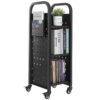 VEVOR Bücherwagen, 100 kg Tragkraft, 32 x 35 x 93,5 cm, Bücherregalwagen für Wohnzimmer