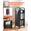 VEVOR Bücherwagen, 100 kg Tragkraft, 32 x 35 x 93,5 cm, Bücherregalwagen für Wohnzimmer – Bild 2