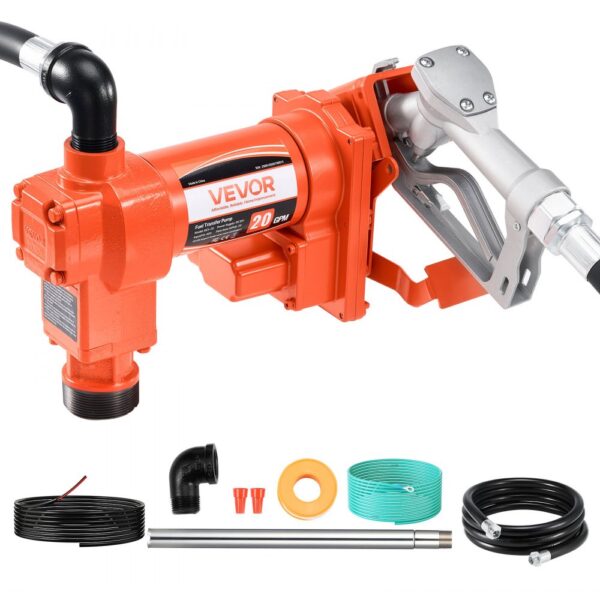 VEVOR Kraftstoff Umfüllpumpe, 12 V DC, 75,7 L/min, 1/4 PS, Diesel-Transferpumpe mit manueller Düse VEVOR Kraftstoff Umfüllpumpe, 12 V DC, 75,7 L/min, 1/4 PS, Diesel-Transferpumpe mit manueller Düse