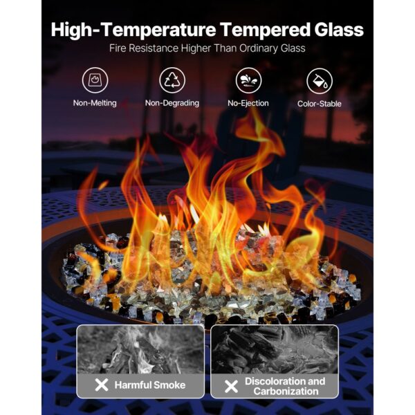 VEVOR Feuerglas, 4,5 kg, 12,7 mm reflektierende Feuerstellen-Glasperlen – Bild 3