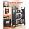 VEVOR Bücherwagen, 150 kg Tragkraft, 77 x 38 x 122 cm, Bücherregalwagen für Wohnzimmer – Bild 2