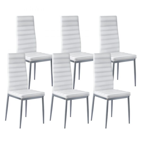 VEVOR moderner Esszimmerstuhl (6 Stk.) eleganter gepolsterter Leder-Beistellstuhl (136 kg belastbar)