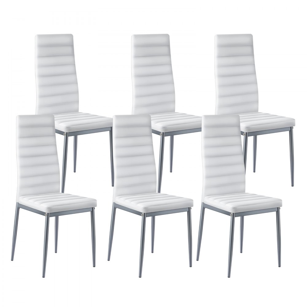 VEVOR moderner Esszimmerstuhl (6 Stk.) eleganter gepolsterter Leder-Beistellstuhl (136 kg belastbar)