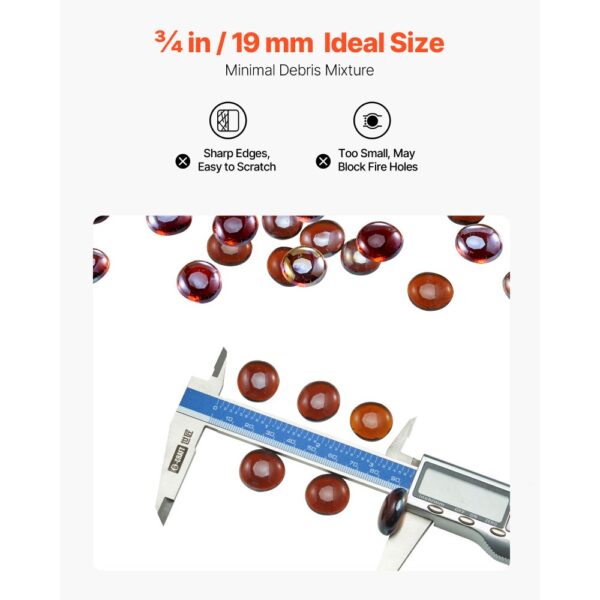 VEVOR Feuerglas, 4,5 kg hochtemperaturbeständige Glassteine, 19 mm Feuerstellen-Glasperlen – Bild 5 VEVOR Feuerglas, 4,5 kg hochtemperaturbeständige Glassteine, 19 mm Feuerstellen-Glasperlen – Bild 5