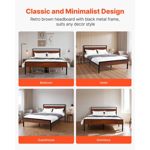 VEVOR Bettrahmen (Queen Size), großer Stauraum unter dem Bett, kein Boxspring erforderlich – Bild 5