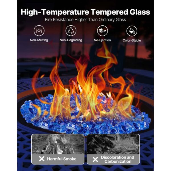 VEVOR Feuerglas, 9 kg hochtemperaturbeständige Glassteine, 12,7 mm reflektierende Feuerstellen-Glasperlen – Bild 3 VEVOR Feuerglas, 9 kg hochtemperaturbeständige Glassteine, 12,7 mm reflektierende Feuerstellen-Glasperlen – Bild 3