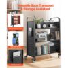 VEVOR Bücherwagen, 159 kg Tragkraft, 970x515x1225 mm, Abräumwagen für Wohnzimmer – Bild 2