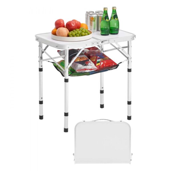 VEVOR Klapptisch Buffettisch tragbarer Allzwecktisch 60 x 40 cm, Silber