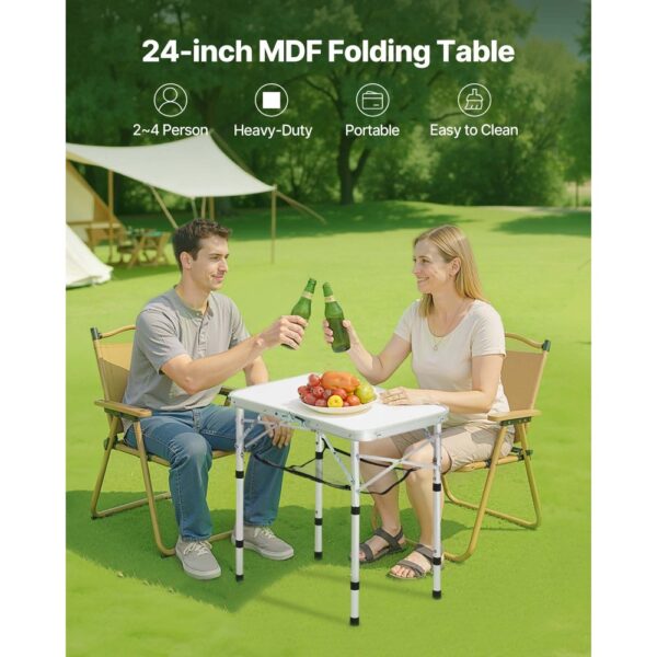 VEVOR Klapptisch Buffettisch tragbarer Allzwecktisch 60 x 40 cm, Silber – Bild 2