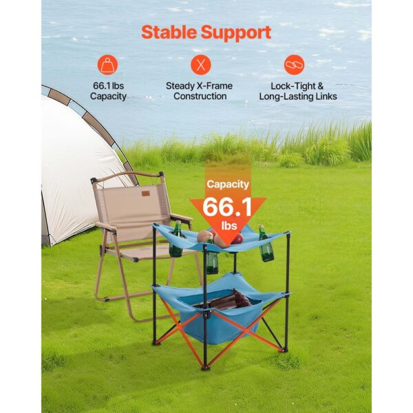 VEVOR Klapptisch Buffettisch tragbarer Allzwecktisch 56 cm, Blau – Bild 3