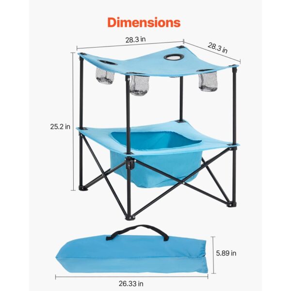VEVOR Klapptisch Buffettisch tragbarer Allzwecktisch 56 cm, Blau – Bild 4