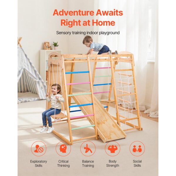 VEVOR Indoor Spielplatz Klettergerüst (9 in 1) aus Holz – Bild 5