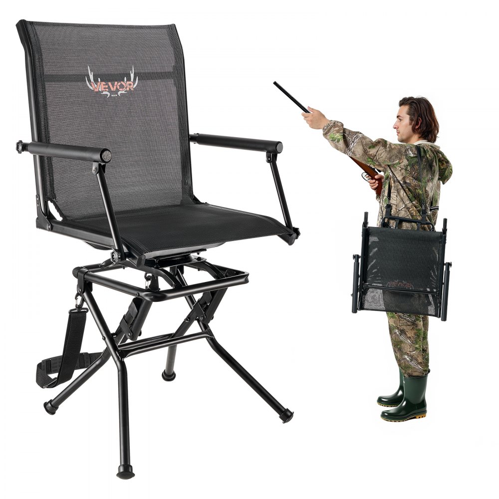 VEVOR Faltstuhl Campingstuhl Anglerstuhl mit Armlehnen & Stahlrahmen & verstellbarem Tragegurt Klappstuhl