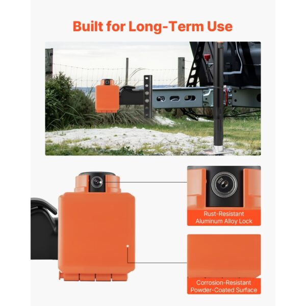 VEVOR Anhängerschloss, kompatibel mit 50,8/58,7 mm Kupplungen, Sicherheitsschloss für Wohnmobile – Bild 5