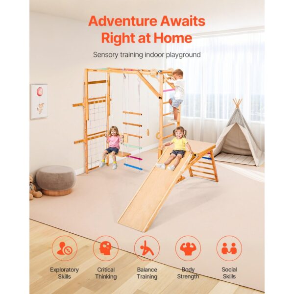 VEVOR Indoor Spielplatz Klettergerüst (8 in 1) aus Holz – Bild 5