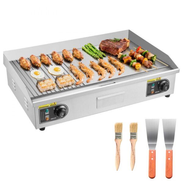 VEVOR Gewerbliche Elektrische Grillplatte 4400 W, Tischgrillplatte 725x400 mm Grillfläche, 50–300 °C