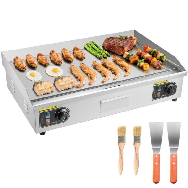 VEVOR Gewerbliche Elektrische Grillplatte 4400 W, Tischgrillplatte 725x400 mm Grillfläche, Ohne Stecker