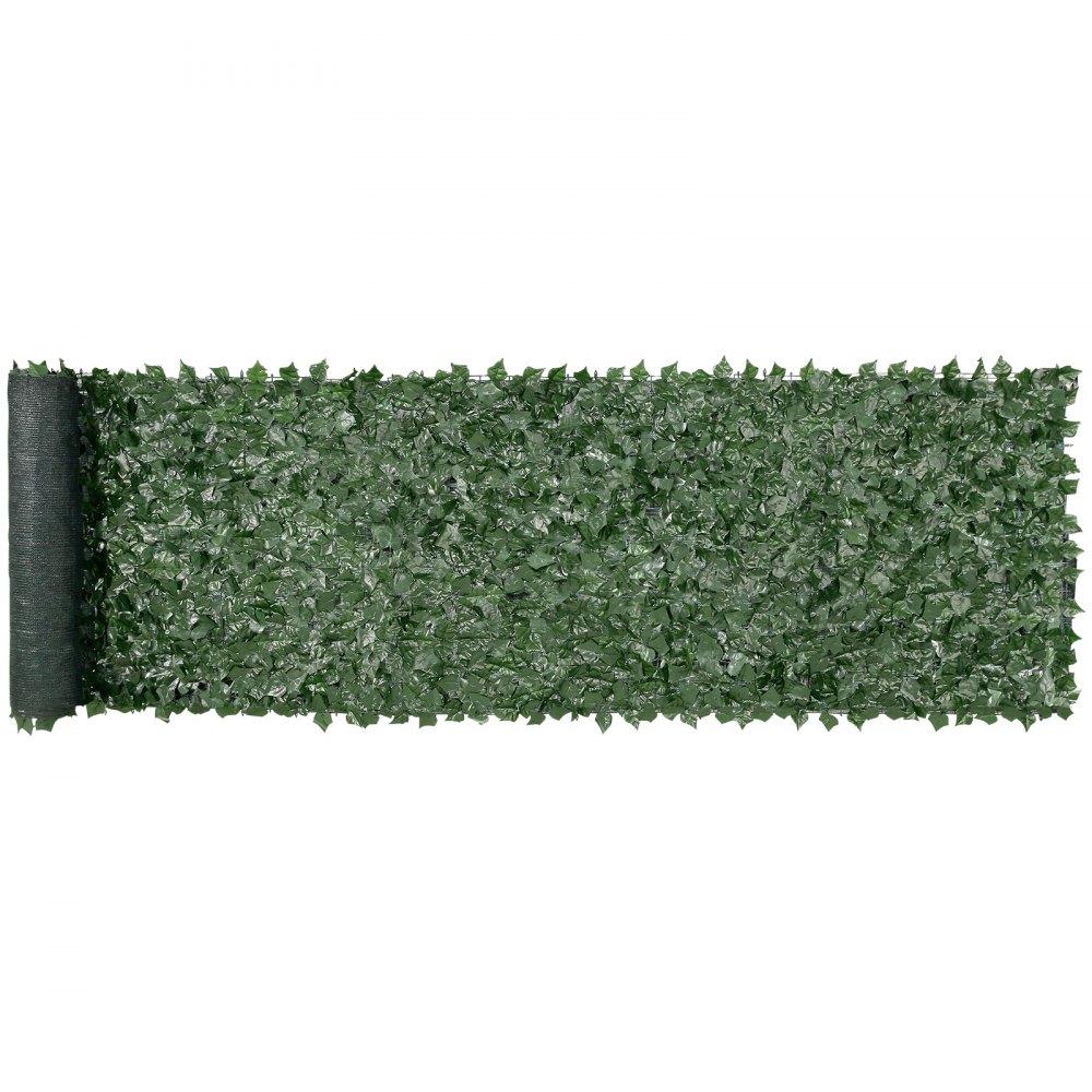 VEVOR Sichtschutzzaun 990x4010mm künstlicher grüner Sichtschutz Efeuzaun mit Netzgeweberückseite
