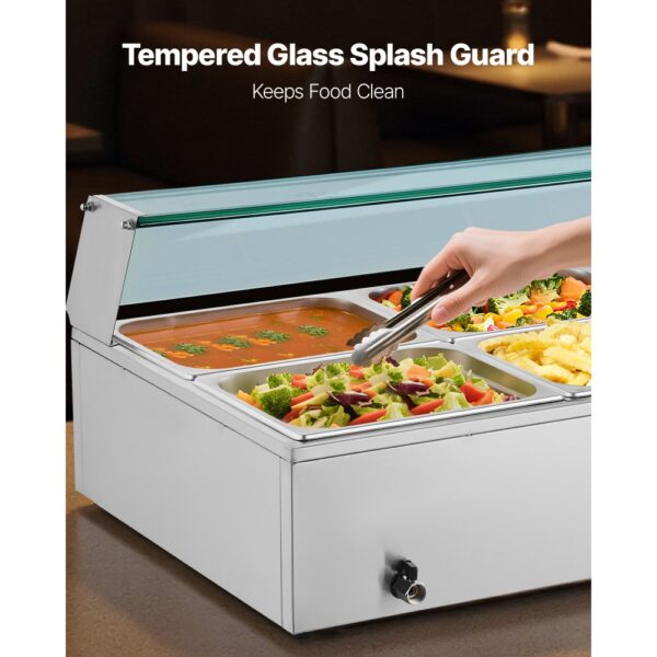 VEVOR kommerzieller Speisenwärmer (8 x 1/2 Größe Behälter), Chafing Dishes für Catering Restaurant Party – Bild 4