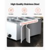 VEVOR kommerzieller Speisenwärmer (6 x 1/3 Größe Behälter), Chafing Dishes Set für Catering Restaurant Party – Bild 4